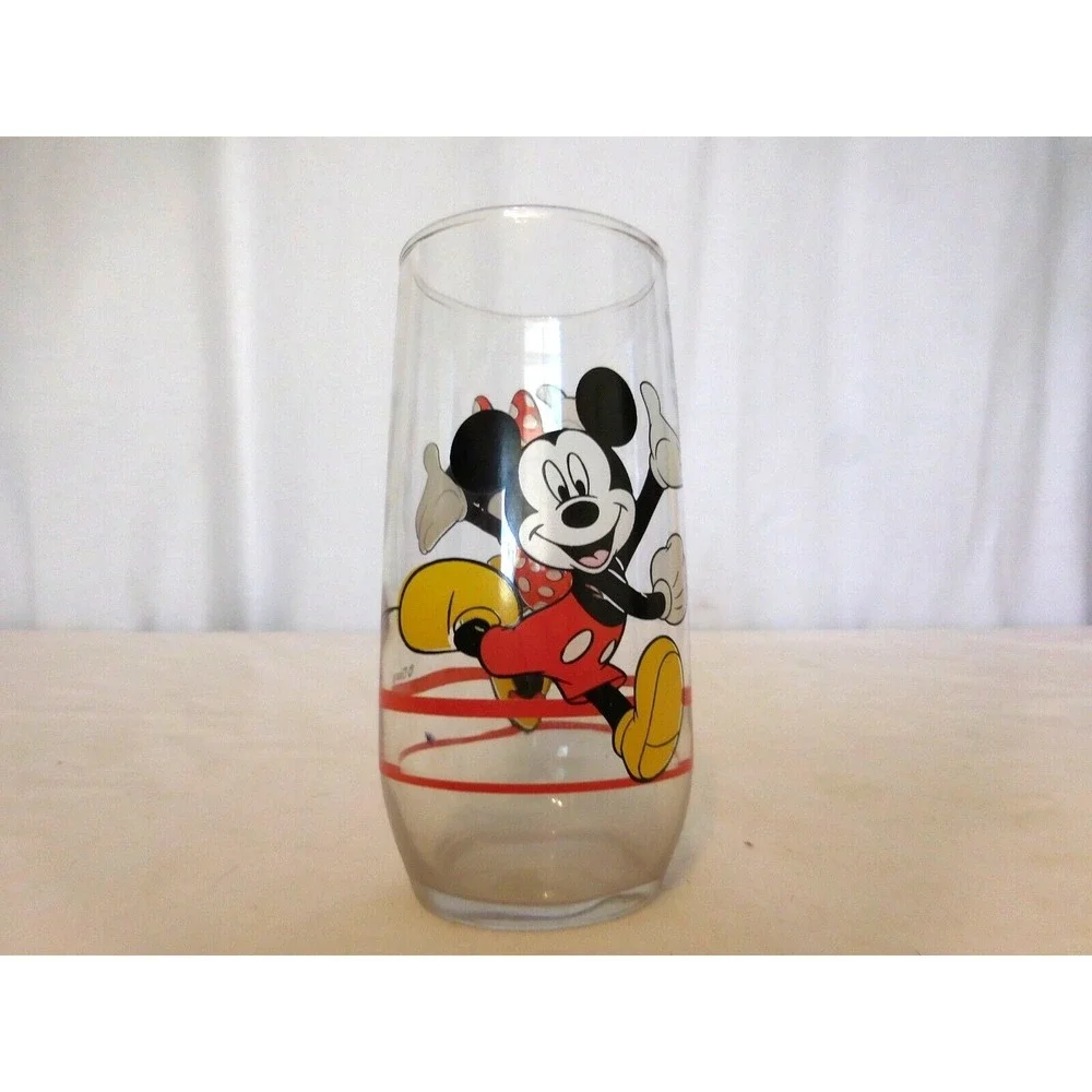 Mickey Mouse and Minnie Mouse Glass  Juice Drinking Glass‎ Vintage
